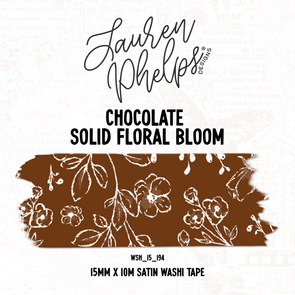 Chocolate | Solid Floral Bloom 15mm washi