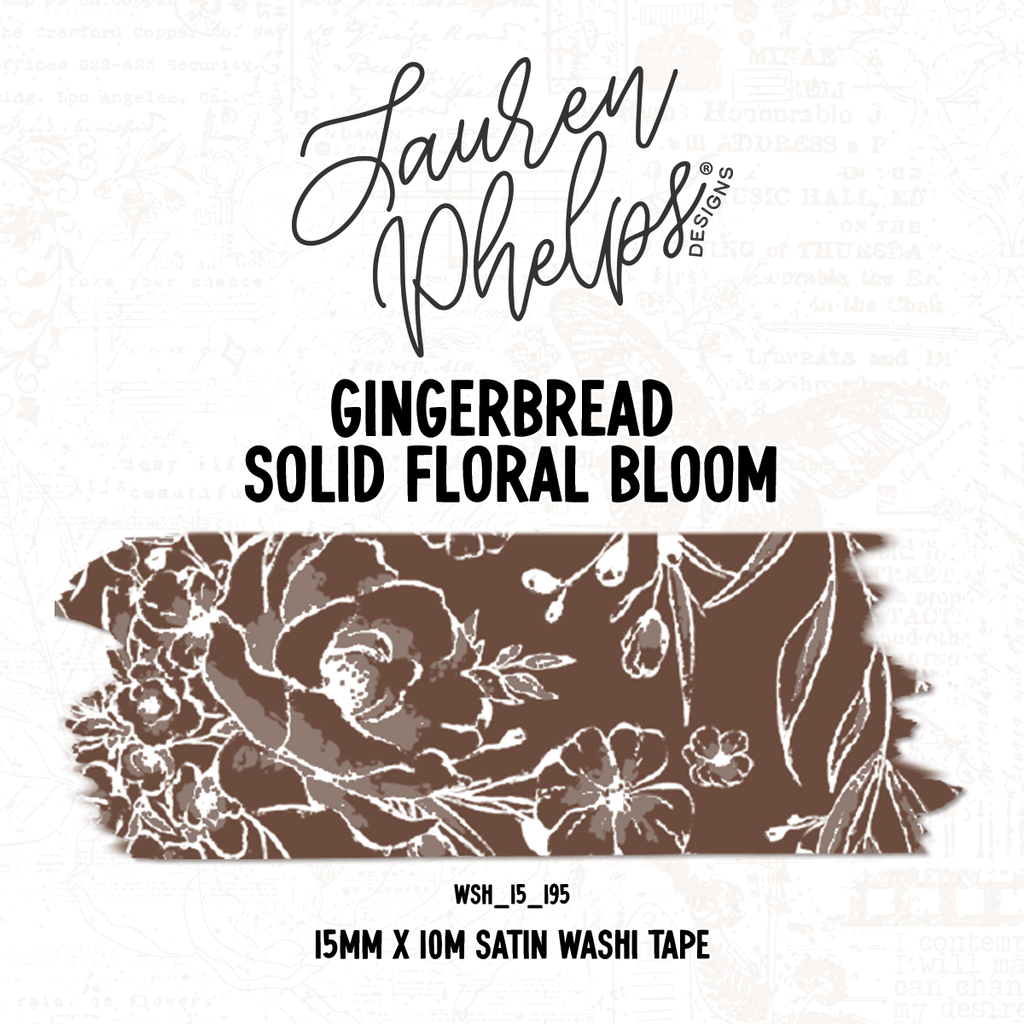 Gingerbread | Solid Floral Bloom 15mm washi