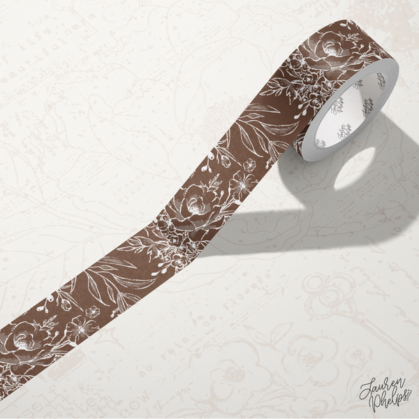 Gingerbread | Solid Floral Bloom 15mm washi