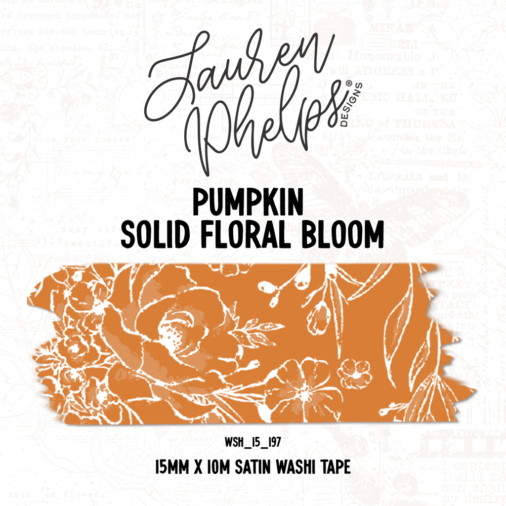 Pumpkin | Solid Floral Bloom 15mm washi