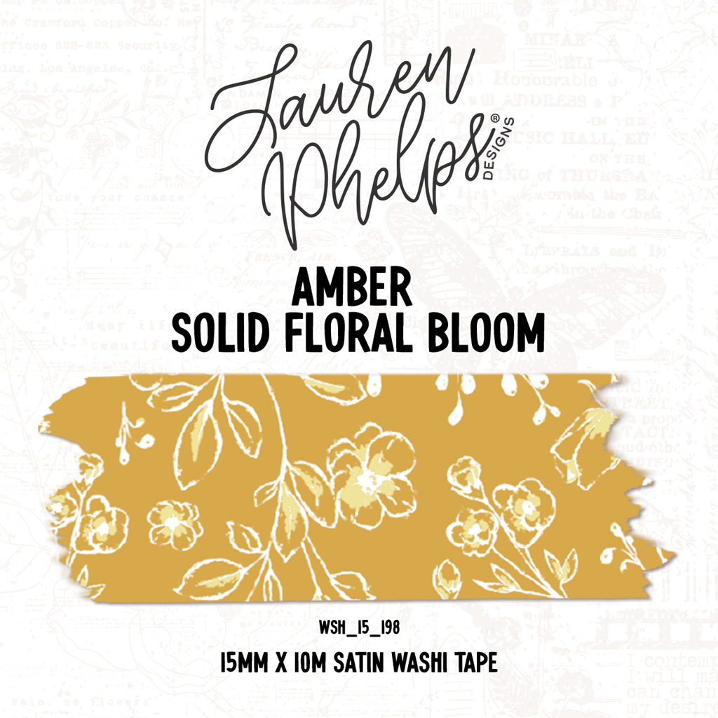 Amber | Solid Floral Bloom 15mm washi