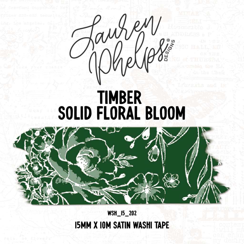 Timber | Solid Floral Bloom 15mm washi