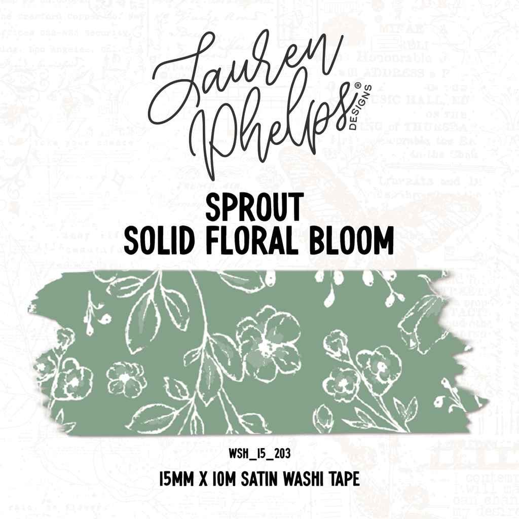 Sprout | Solid Floral Bloom 15mm washi