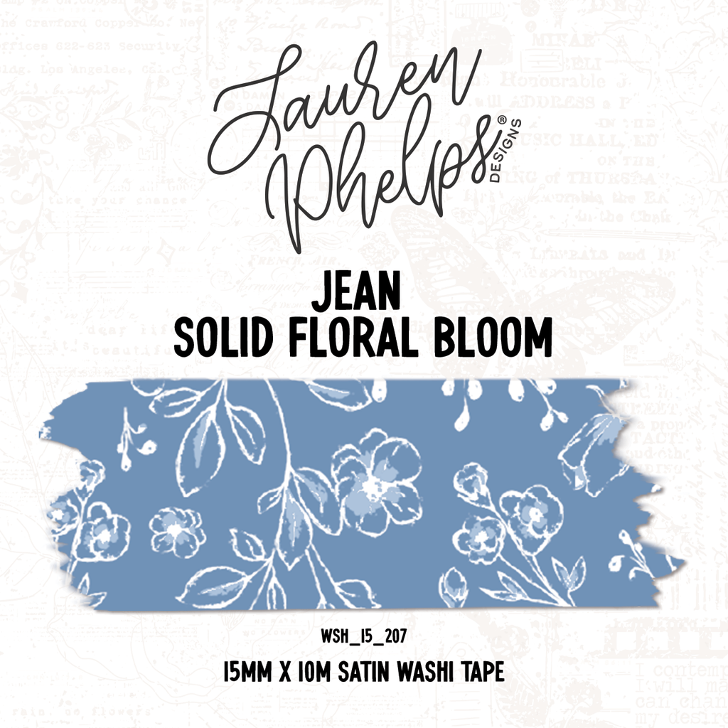 Jean | Solid Floral Bloom 15mm washi