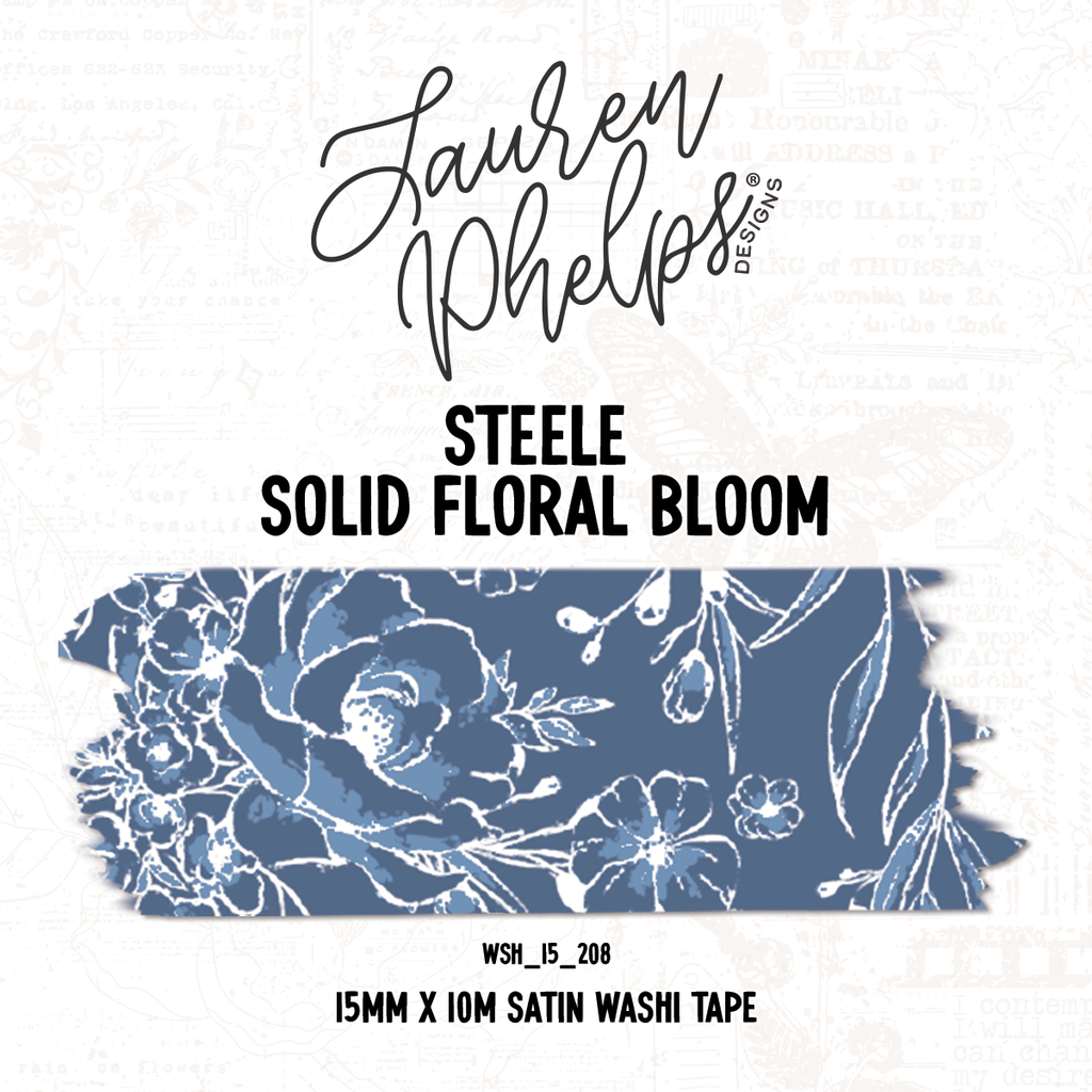 Steele | Solid Floral Bloom 15mm washi