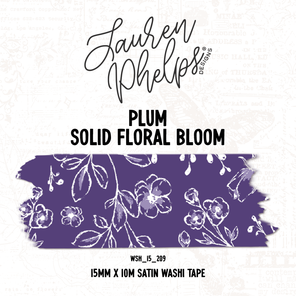 Plum | Solid Floral Bloom 15mm washi