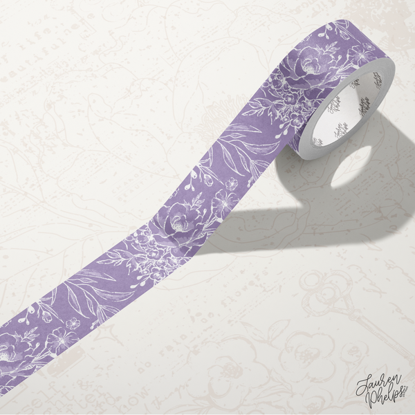 Lavender | Solid Floral Bloom 15mm washi
