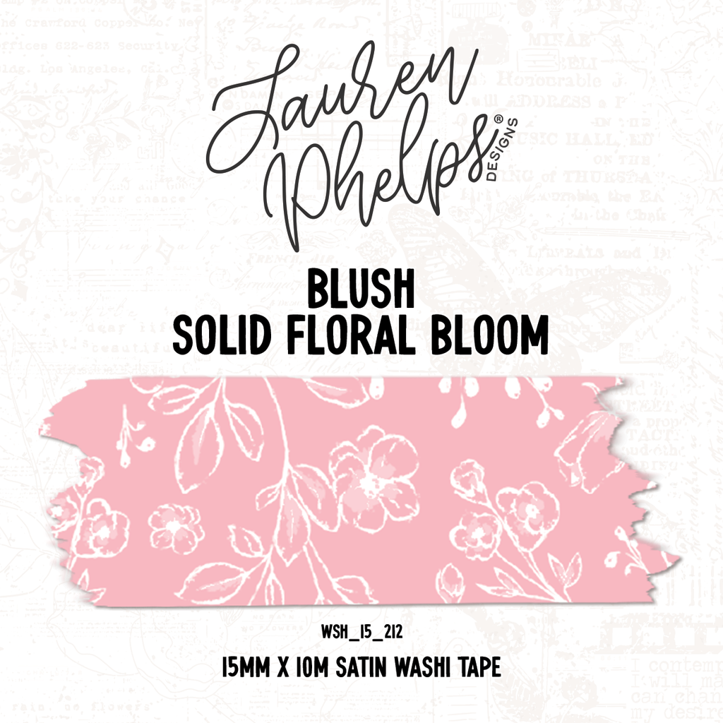 Blush | Solid Floral Bloom 15mm washi