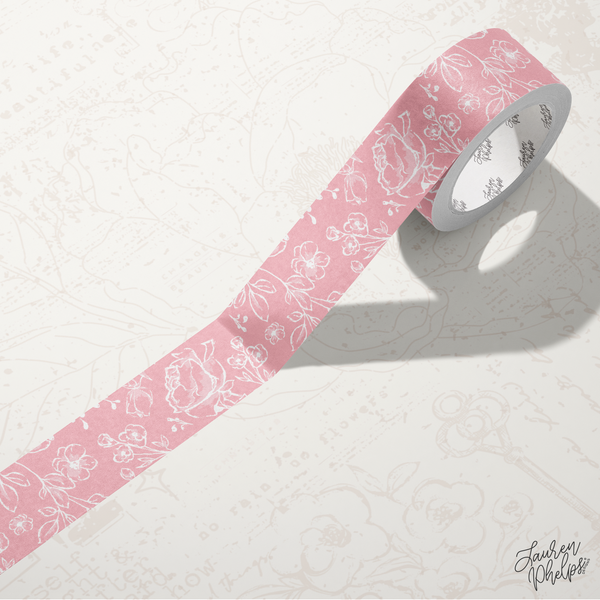Blush | Solid Floral Bloom 15mm washi