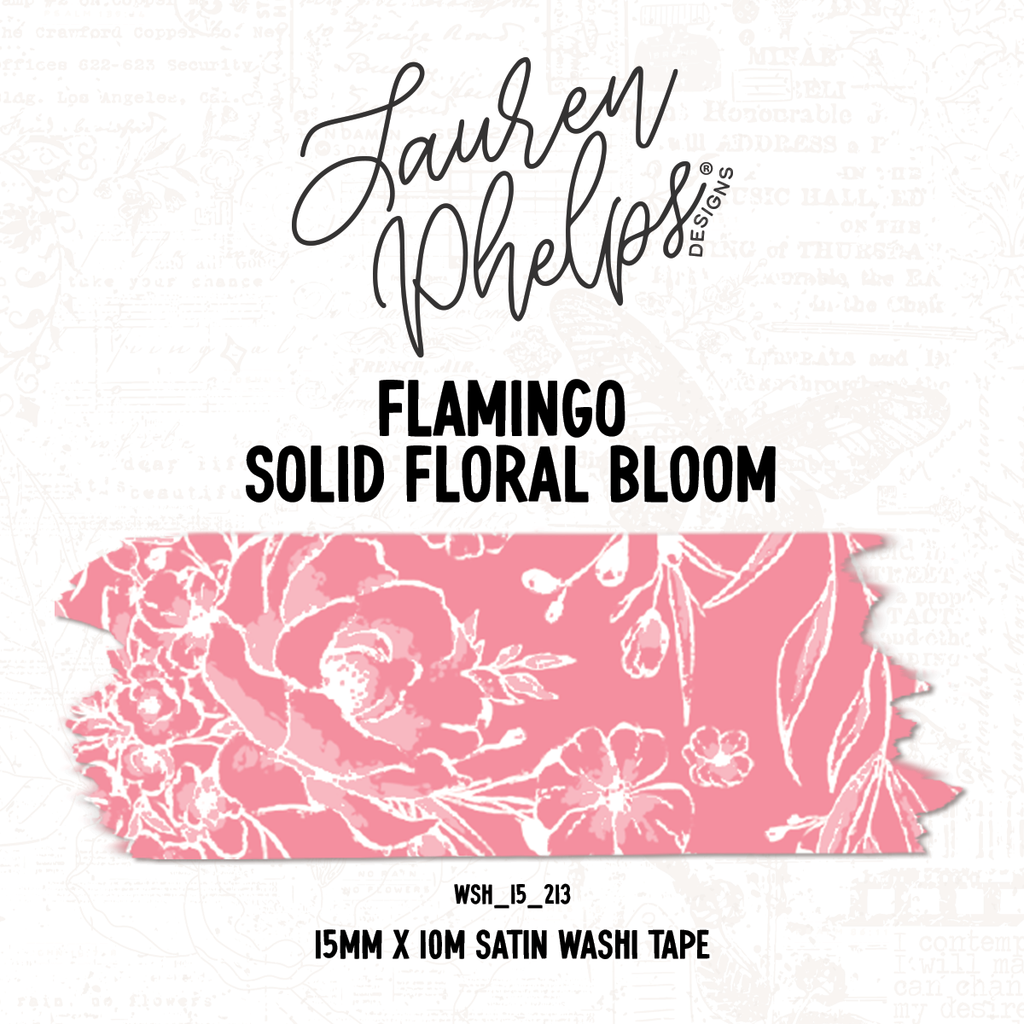 Flamingo | Solid Floral Bloom 15mm washi