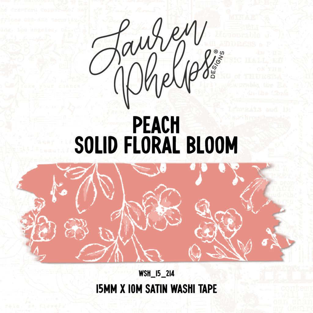 Peach | Solid Floral Bloom 15mm washi