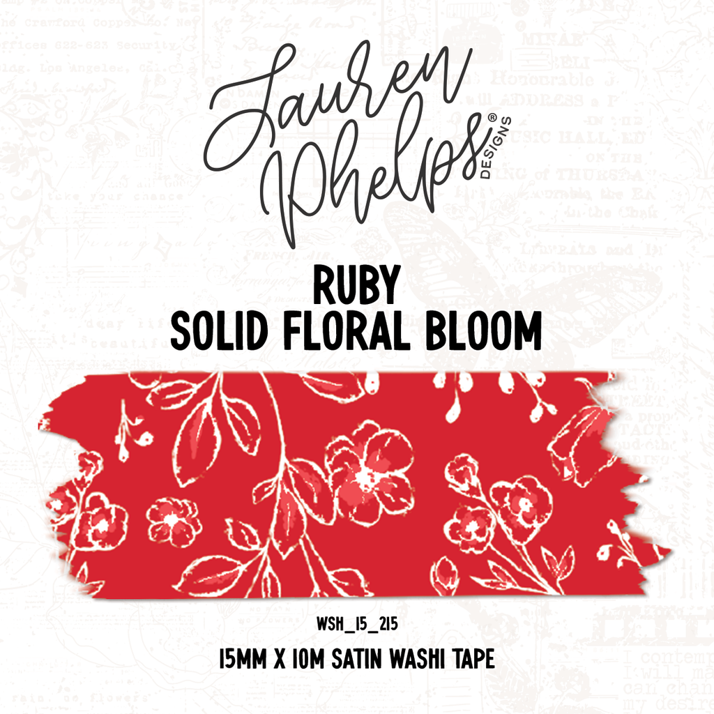 Ruby | Solid Floral Bloom 15mm washi