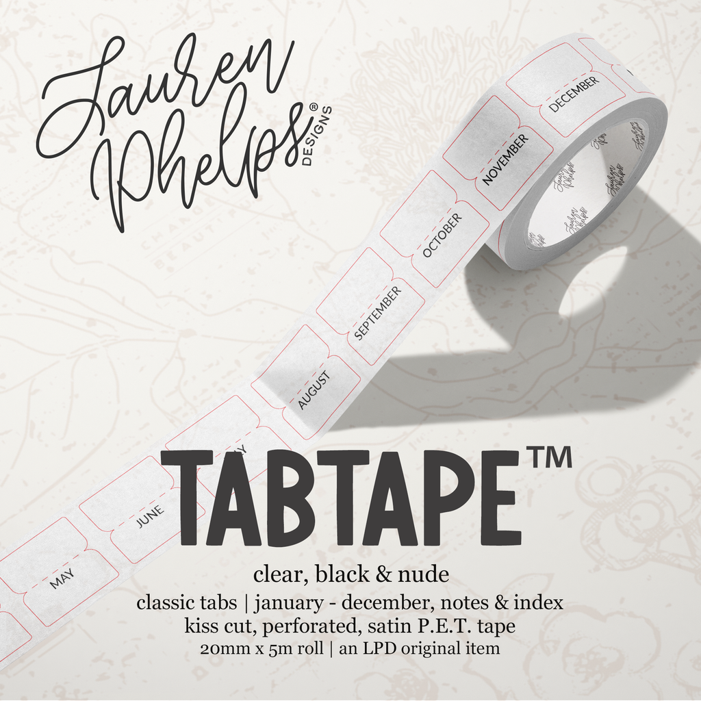TabTape™ || Classic Neutral Kiss Cut, Perforated, Satin P.E.T. Tape 20mm