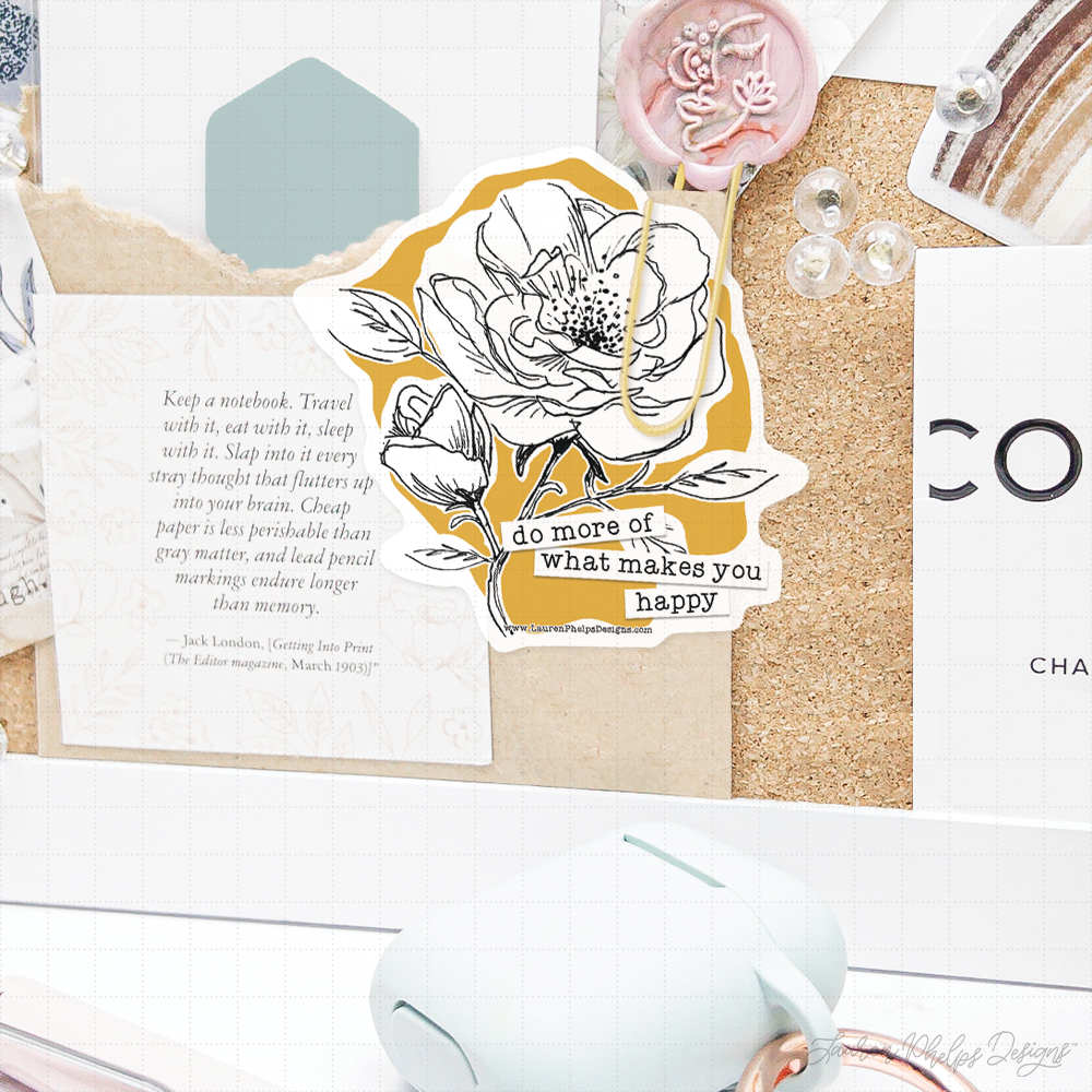 Cottage Rose Collection: Sunshine 'do more of what makes you happy' Luxe Sticker Decal