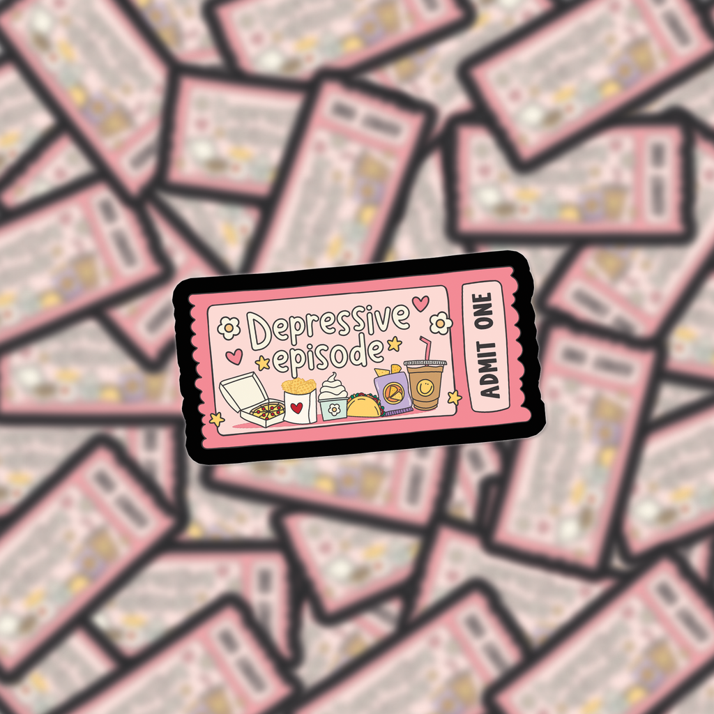 Depressive Ticket Decal Sticker