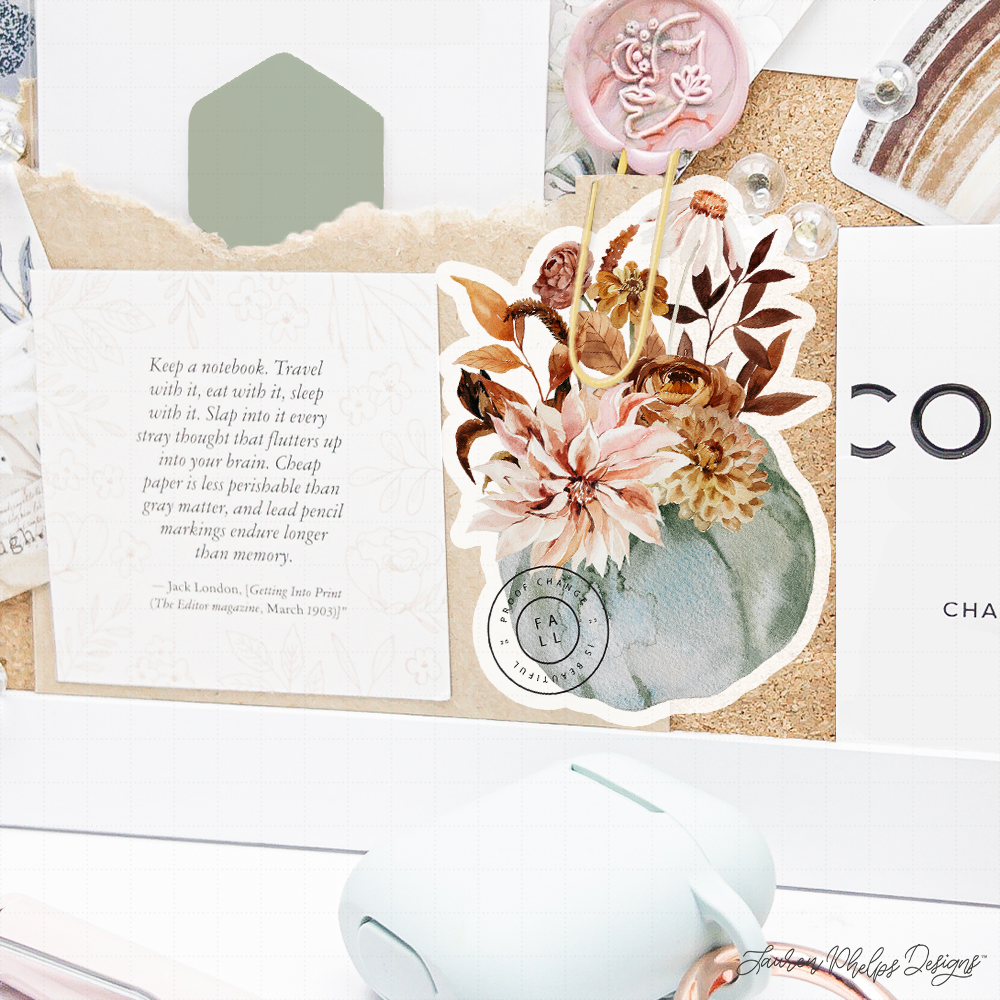 Fall Vibes Pumpkin Bouquet Luxe Sticker Decal