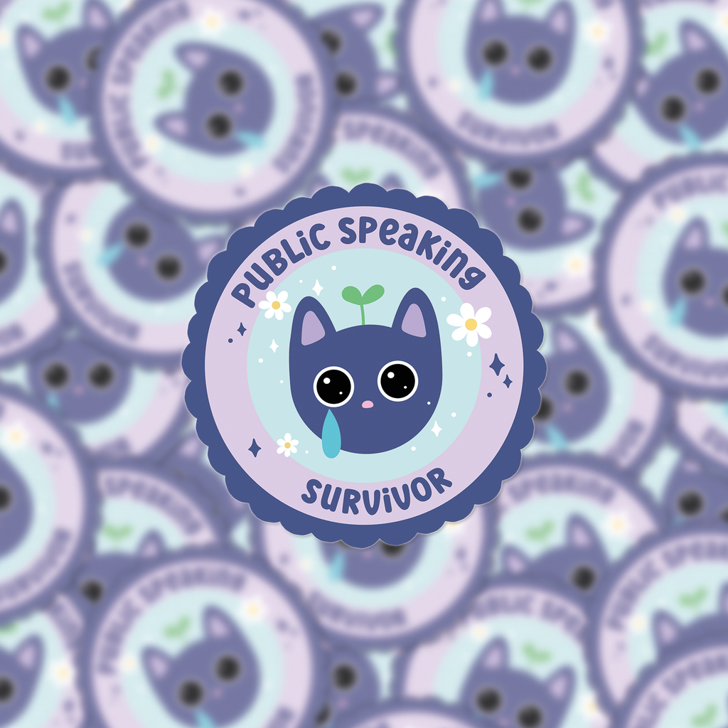 Public Speaking Cat Decal Sticker – Lauren Phelps Designs