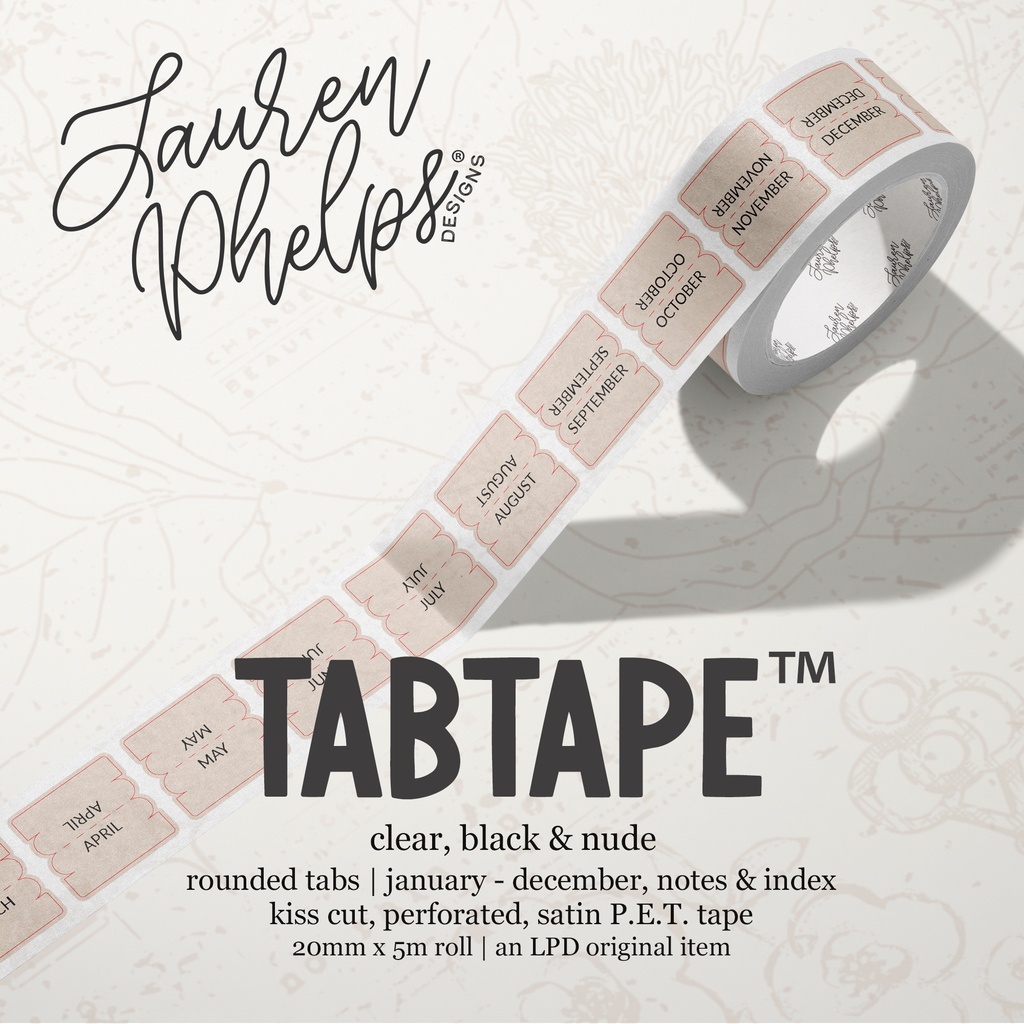 TabTape™ || Rounded Neutral Kiss Cut, Perforated, Satin P.E.T. Tape 20mm