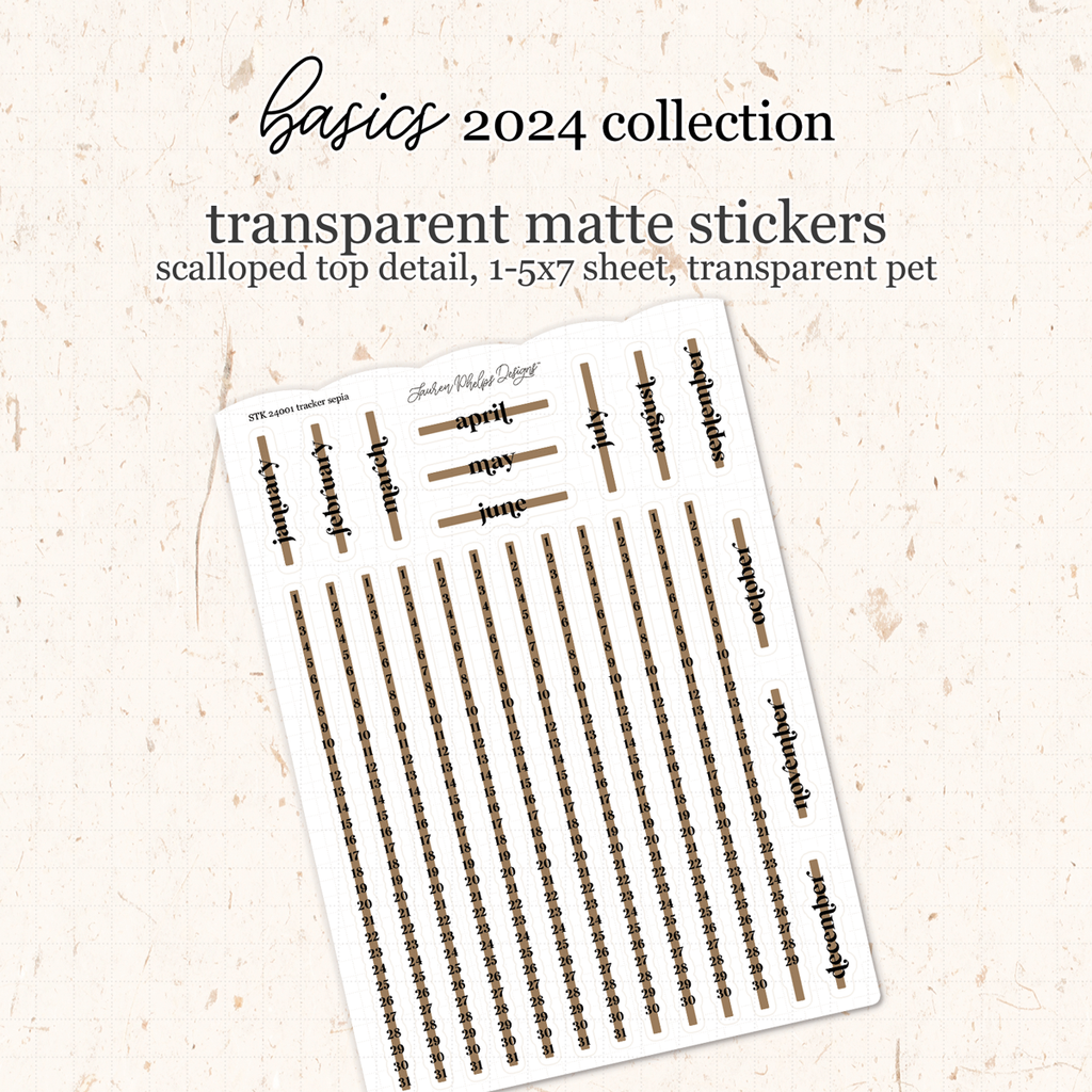 2024 Annual Tracker Satin P.E.T. Sticker Sheet | Sand | Sepia