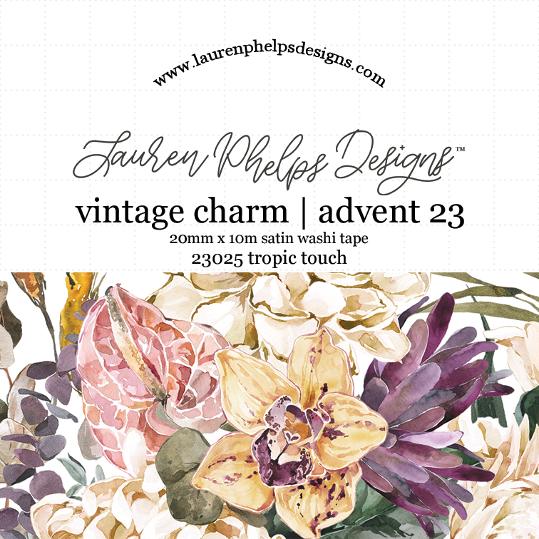 DAY 10 EXTRAS Tropical Touch 20mm Satin Washi Vintage Charm Advent 2023