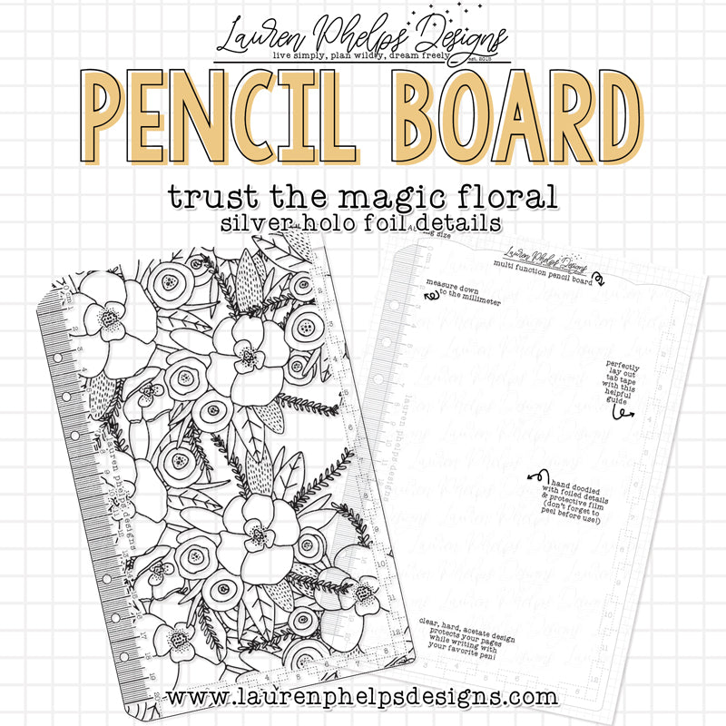 DISCONTINUED | Trust The Magic Holo Silver Foil Pencil Board