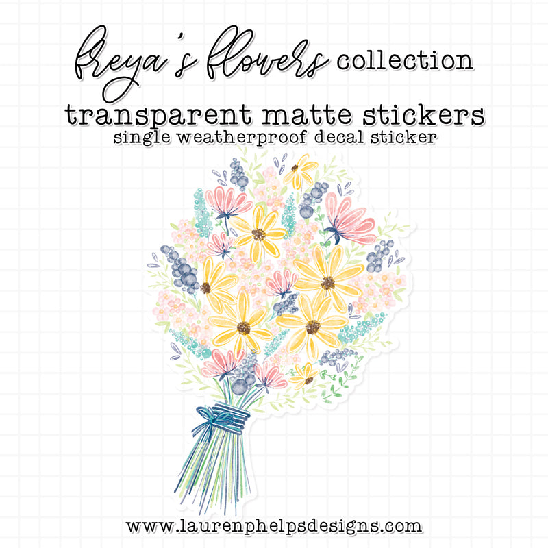 Freya's Flowers Collection: Boquet Luxe Transparent Sticker Decal