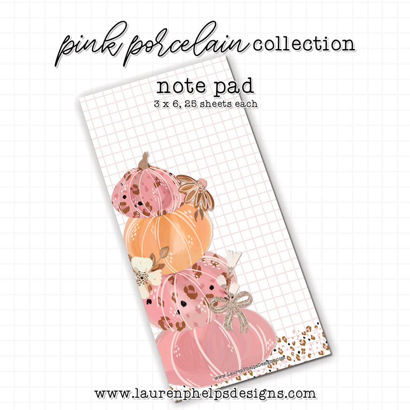 Pink Porcelain Collection Stacked Pumpkin Luxe Notepad