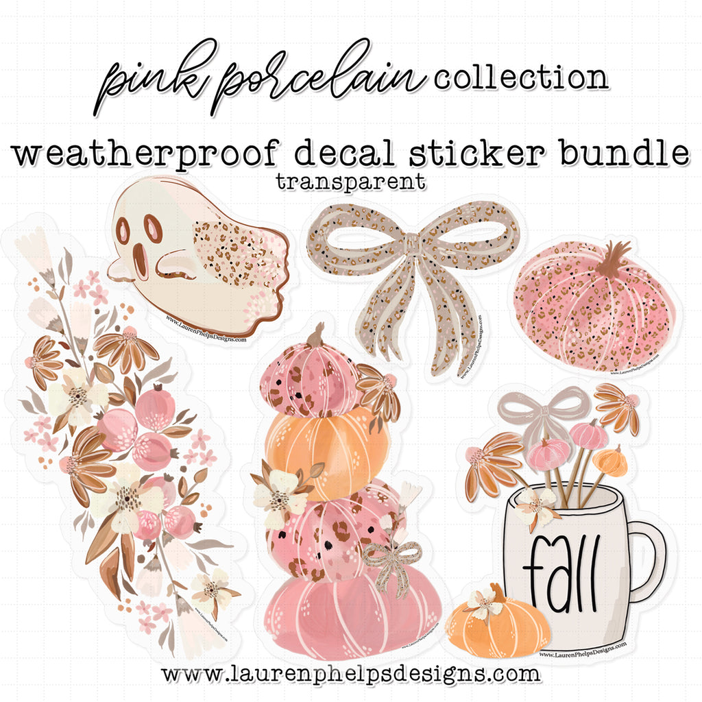 Pink Porcelain Luxe Sticker Decal Bundle