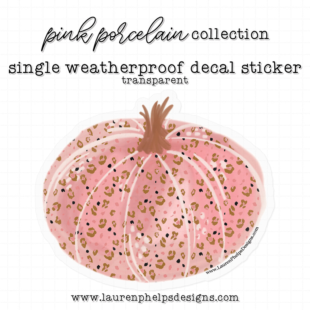 Pink Porcelain Cheetah Pumpkin Luxe Sticker Decal