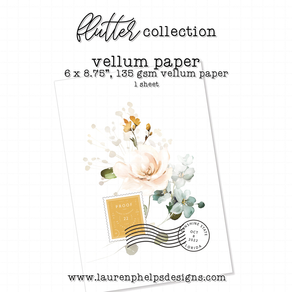 Flutter Stamp Luxe Vellum Sheet