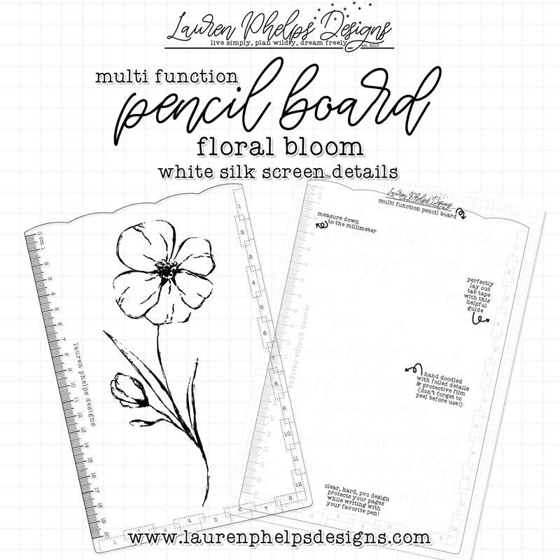 Floral Bloom Transparent Pencil Board