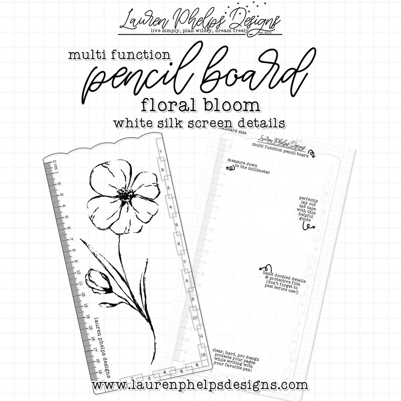 DISCONTINUED | Floral Bloom Transparent Pencil Board