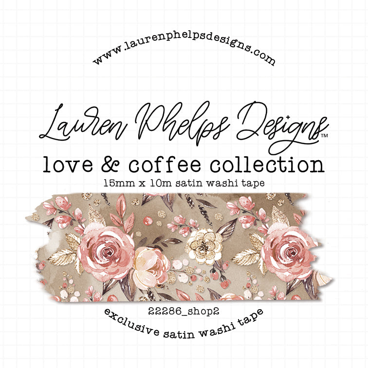 Love & Coffee Premium Satin Coffee Shop 2.0 Washi 15mm