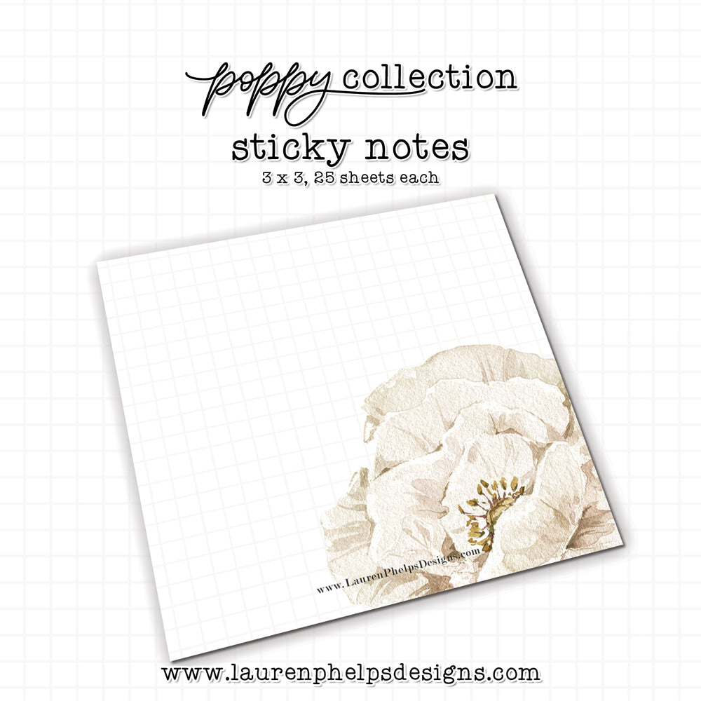 Perennial Collection Beige Bloom Sticky Note