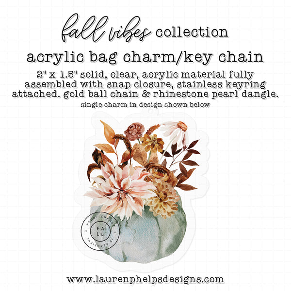 Fall Vibes Acrylic Bag Charm or Key Chain