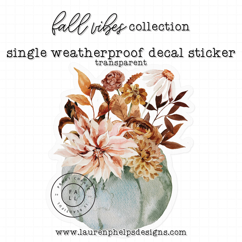 Fall Vibes Pumpkin Bouquet Luxe Sticker Decal
