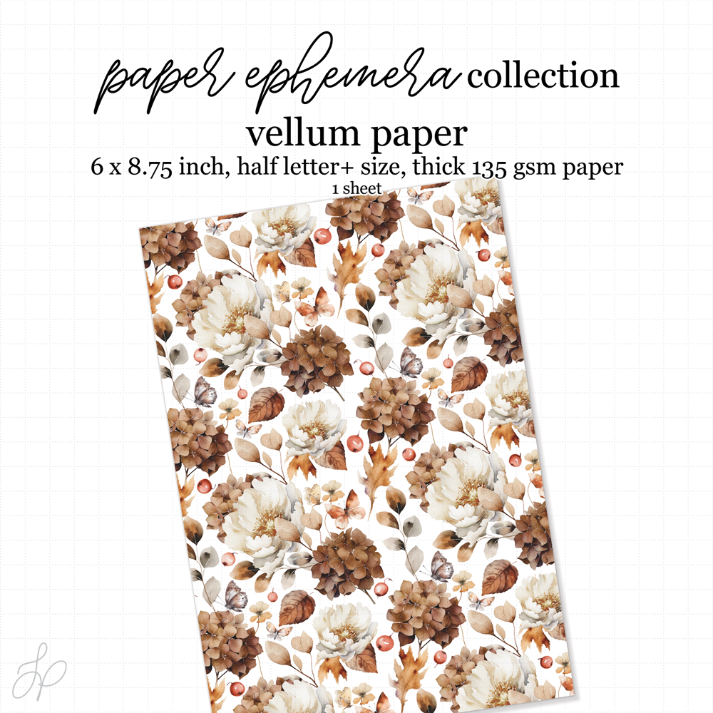 Neutral Mulberry 'Dry Flowers' Vellum