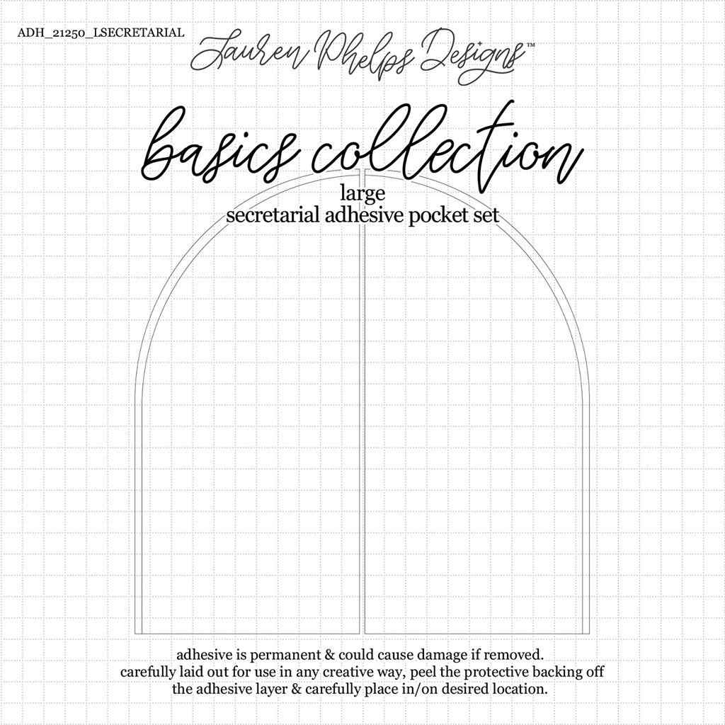 Basics Collection - Large Adhesive Secretarial  Pocket Set of 2