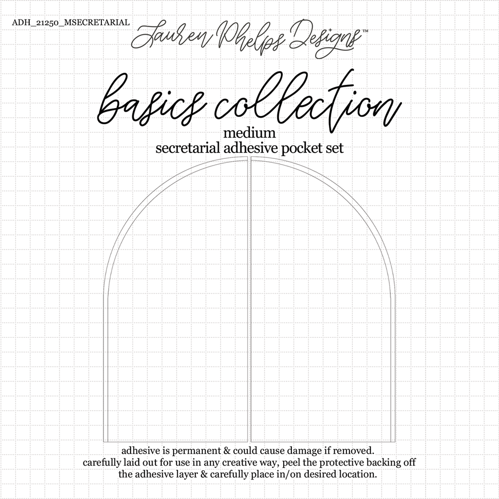 Basics Collection - Medium Adhesive Secretarial  Pocket Set of 2