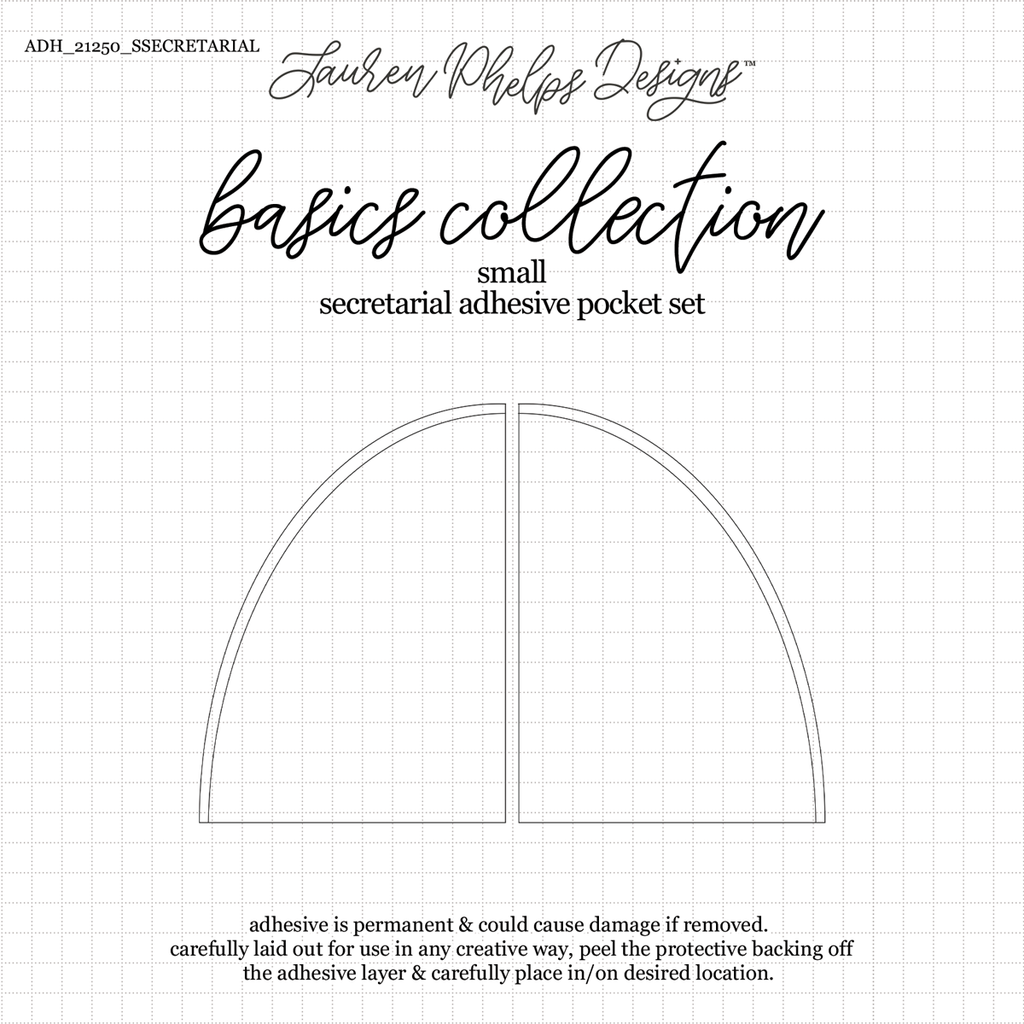 Basics Collection - Small Adhesive Secretarial  Pocket Set of 2