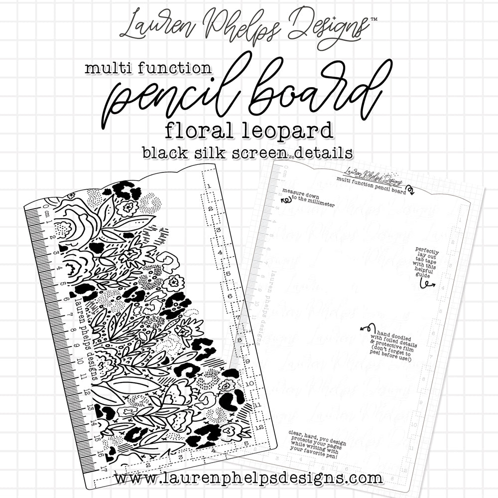Floral Leopard Black Pencil Board