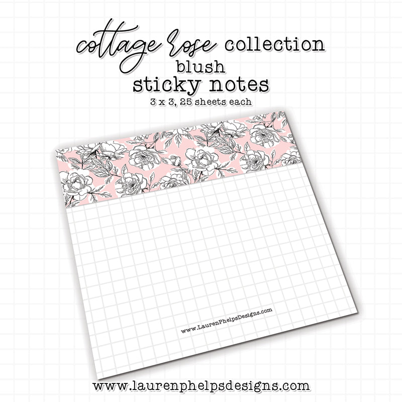 Cottage Rose: Blush Sticky Note