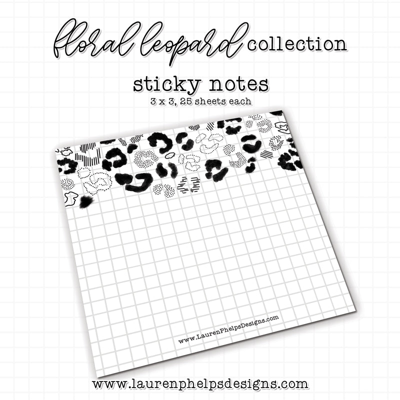 Floral Leopard Sticky Note